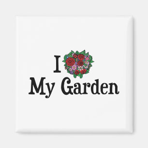 Ik hou van hart mijn tuin - bloem groentetuin magneet