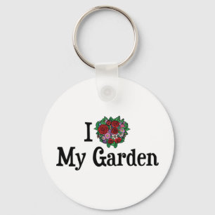 Ik hou van hart mijn tuin - bloem groentetuin sleutelhanger