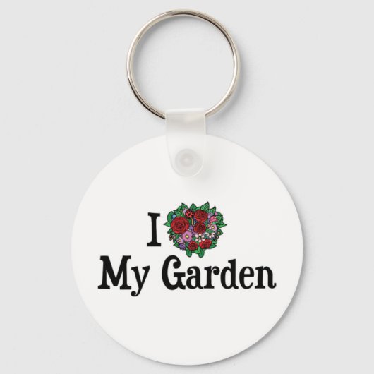 Ik hou van hart mijn tuin - bloem groentetuin sleutelhanger (Voorkant)