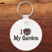 Ik hou van hart mijn tuin - bloem groentetuin sleutelhanger (Voorkant)