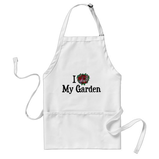 Ik hou van hart mijn tuin - Bloem groentetuin Standaard Schort (Voorkant)
