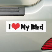 Ik hou van hart mijn vogel - Vogel liefhebber Bumpersticker (Op auto)