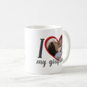 Ik hou van hart mijn vriendin aangepaste foto koffiemok (Voorkant rechts)