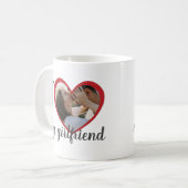 Ik hou van hart mijn vriendin aangepaste foto koffiemok (Voorkant links)