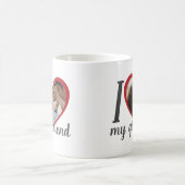 Ik hou van hart mijn vriendin aangepaste foto koffiemok (Center)