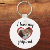 Ik hou van hart mijn vriendin aangepaste foto wit sleutelhanger (Voorkant)