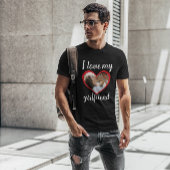 Ik hou van hart mijn vriendin aangepaste foto zwar t-shirt