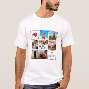 Ik hou van hart mijn vriendin foto collage stellen t-shirt