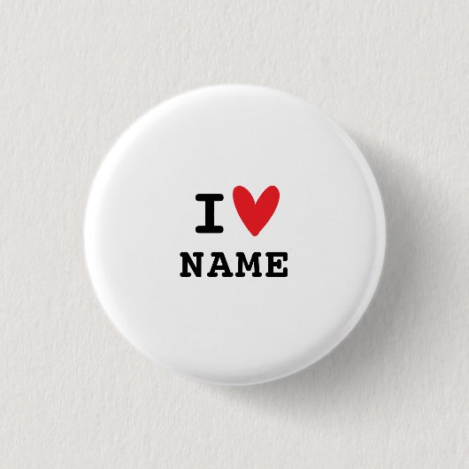 Ik hou van hart minimaal ronde button 3,2 cm (Voorkant)