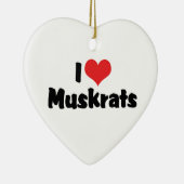 Ik hou van hart muskusratten keramisch ornament (Rechts)