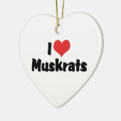 Ik hou van hart muskusratten keramisch ornament (Links)