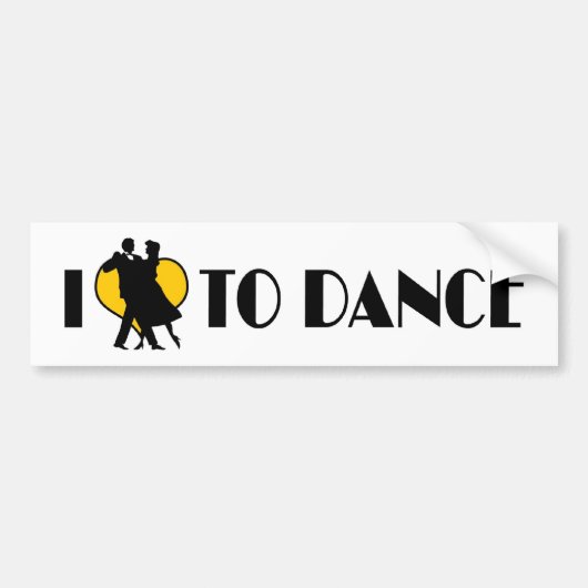 Ik hou van hart naar dans - Ballet Tango Waltz Lov Bumpersticker (Voorkant)