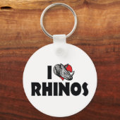 Ik hou van Hart Neushoorns - Neushoornliefhebber Sleutelhanger (Voorkant)