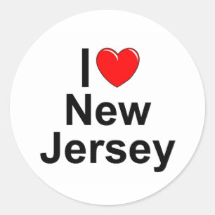 Ik hou van (hart) New Jersey Ronde Sticker
