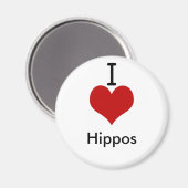 Ik hou van (hart) nijlpaarden magneet (Voorkant / Achterkant)