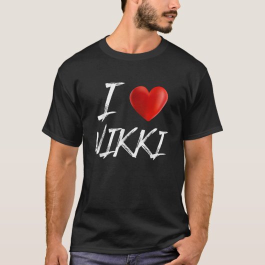 Ik hou van hart NIKKI familienaam T-shirt (Voorkant)