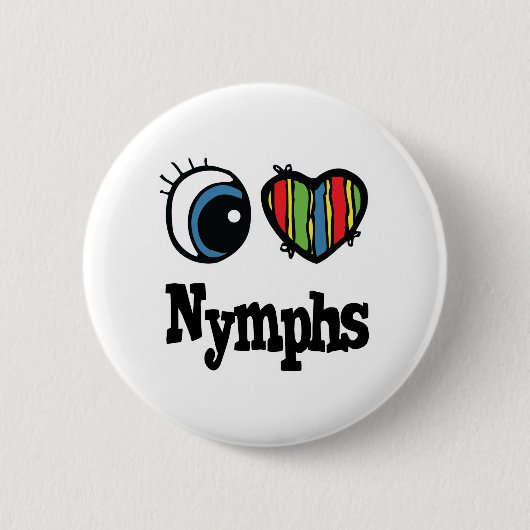 Ik hou van (hart) nimfen ronde button 5,7 cm (Voorkant)