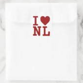 IK HOU VAN HART NL NEWFOUNDLAND EN LABRADOR VIERKANTE STICKER (Tas)