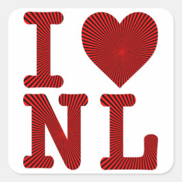 IK HOU VAN HART NL NEWFOUNDLAND EN LABRADOR VIERKANTE STICKER