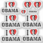 Ik hou van hart Obama contour cut set Sticker (Voorkant)