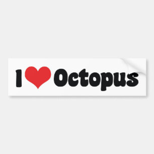 Ik hou van Hart Octopus Bumpersticker