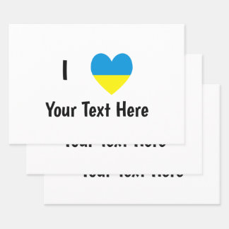 Ik hou van (Hart Oekraïense vlag) gepersonaliseerd Inpakpapier Vel