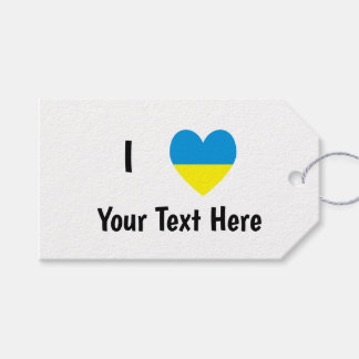 Ik hou van (Hart Oekraïense vlag) Persoonlijke tek Cadeaulabel
