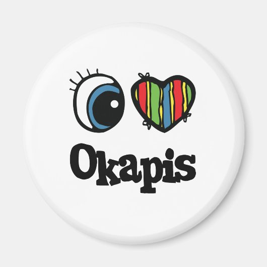 Ik hou van (Hart) Okapi's Magneet (Voorkant)