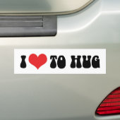 Ik hou van hart om te knuffelen - Gratis knuffels Bumpersticker (Op auto)