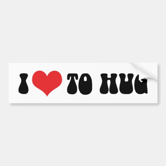 Ik hou van hart om te knuffelen - Gratis knuffels Bumpersticker (Voorkant)