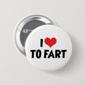 Ik hou van hart om te scheten laten ronde button 5,7 cm (Voorkant /achterkant)
