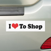 Ik hou van hart om te winkelen - winkeloverloop bumpersticker (Op auto)