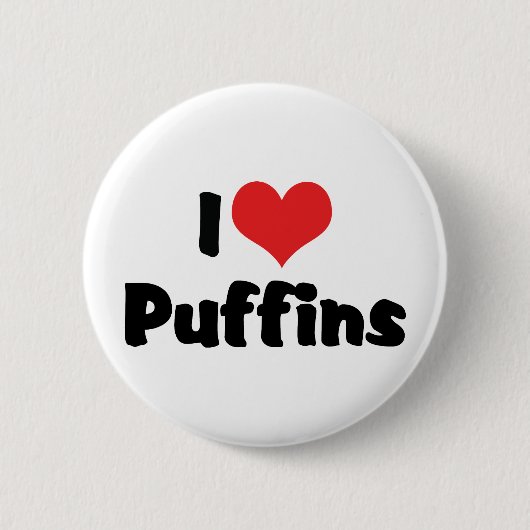 Ik hou van hart-papegaaiduikers ronde button 5,7 cm (Voorkant)