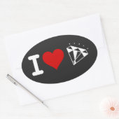 IK HOU VAN HART PARELTJES Crystals Diamonds Collec Ovale Sticker (Envelop)
