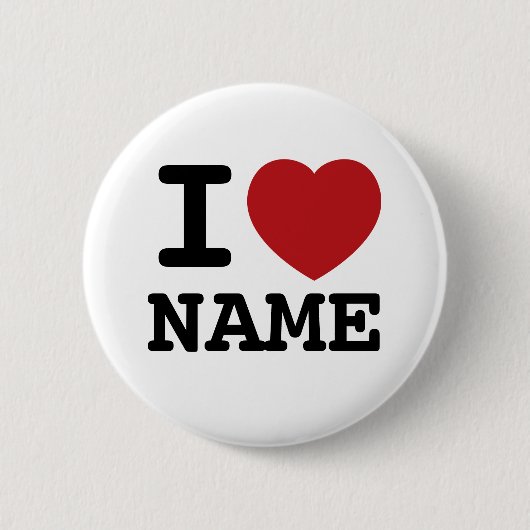 Ik hou van hart... Pas dit aan! Ronde Button 5,7 Cm (Voorkant)