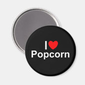 Ik hou van (hart) popcorn magneet (Voorkant / Achterkant)