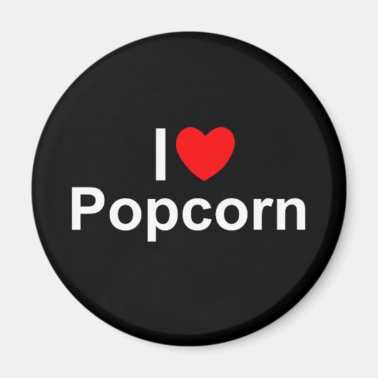 Ik hou van (hart) popcorn magneet (Voorkant)