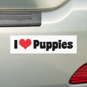 Ik Hou Van Hart Pups - Hond Liefhebber Bumpersticker (Op auto)