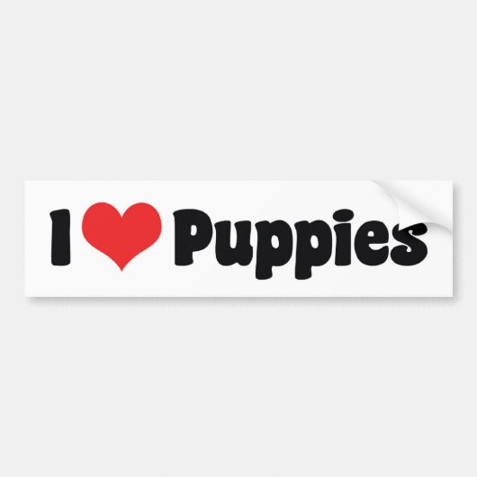 Ik Hou Van Hart Pups - Hond Liefhebber Bumpersticker (Voorkant)
