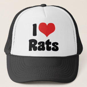 Ik hou van hart ratten - Huisdier rat minnaar Trucker Pet