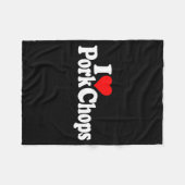 Ik hou van hart Rk Chops Fleece Deken (Voorkant (Horizontaal))