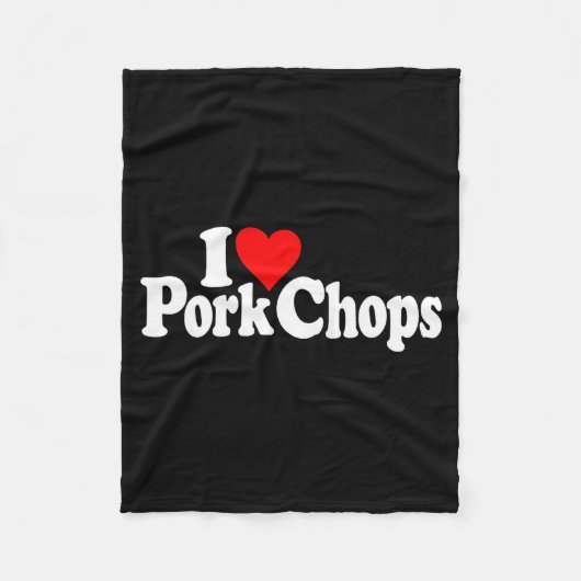 Ik hou van hart Rk Chops Fleece Deken (Voorkant)