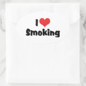 Ik hou van hart roken - Tabaks sigarettenrokers Ovale Sticker (Tas)