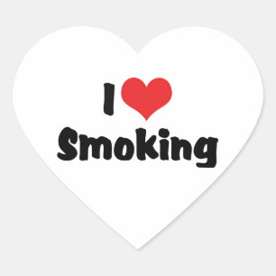 Ik hou van hart roken - Tabaks sigarettenrokers Sticker