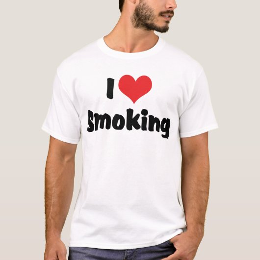 Ik hou van hart roken - Tabaks sigarettenrokers T-shirt (Voorkant)