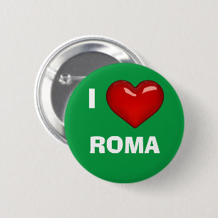 IK HOU VAN (HART) ROMA bewerkbaar Ronde Button 5,7 Cm