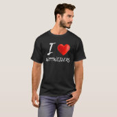 Ik hou van hart ROTTWEILERS Dier Pet Lover T-shirt (Voorkant volledig)