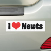 Ik hou van hart salamanders bumpersticker (Op auto)