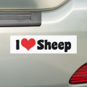 Ik Hou Van Hart Schaap Bumpersticker (Op auto)