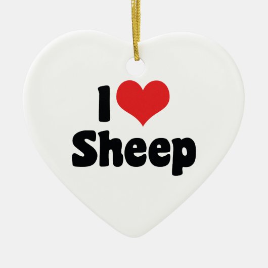 Ik Hou Van Hart Schaap Keramisch Ornament (Voorkant)